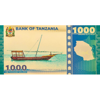 Tanzaniaanse biljet van 1000 shilling met afbeelding van een meerval uit het Tanganyikameer
