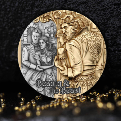 Belle en het Beest - 2 oz - zilveren verzamelmunt